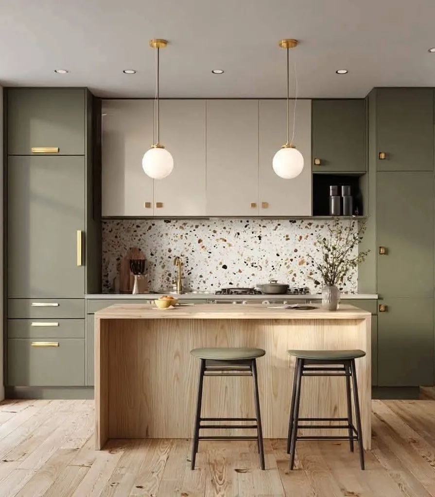 Modern Olive Green Kitchen